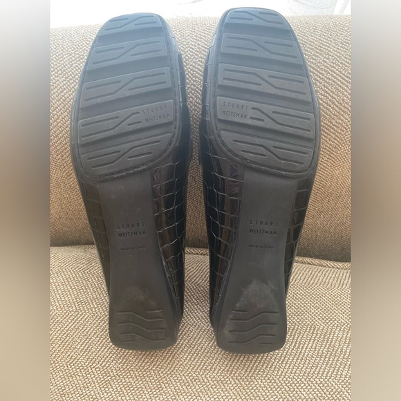 Stuart Weitzman Patent Leather Driving Loafer. Croc Embossed w/Buckle. Sz 9M - Picture 3 of 9